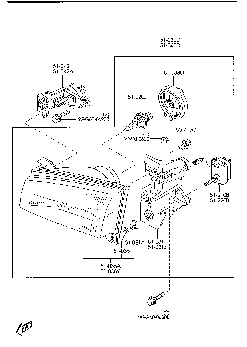 MAZDA D201-51-0B1 - Faro principale autozon.pro