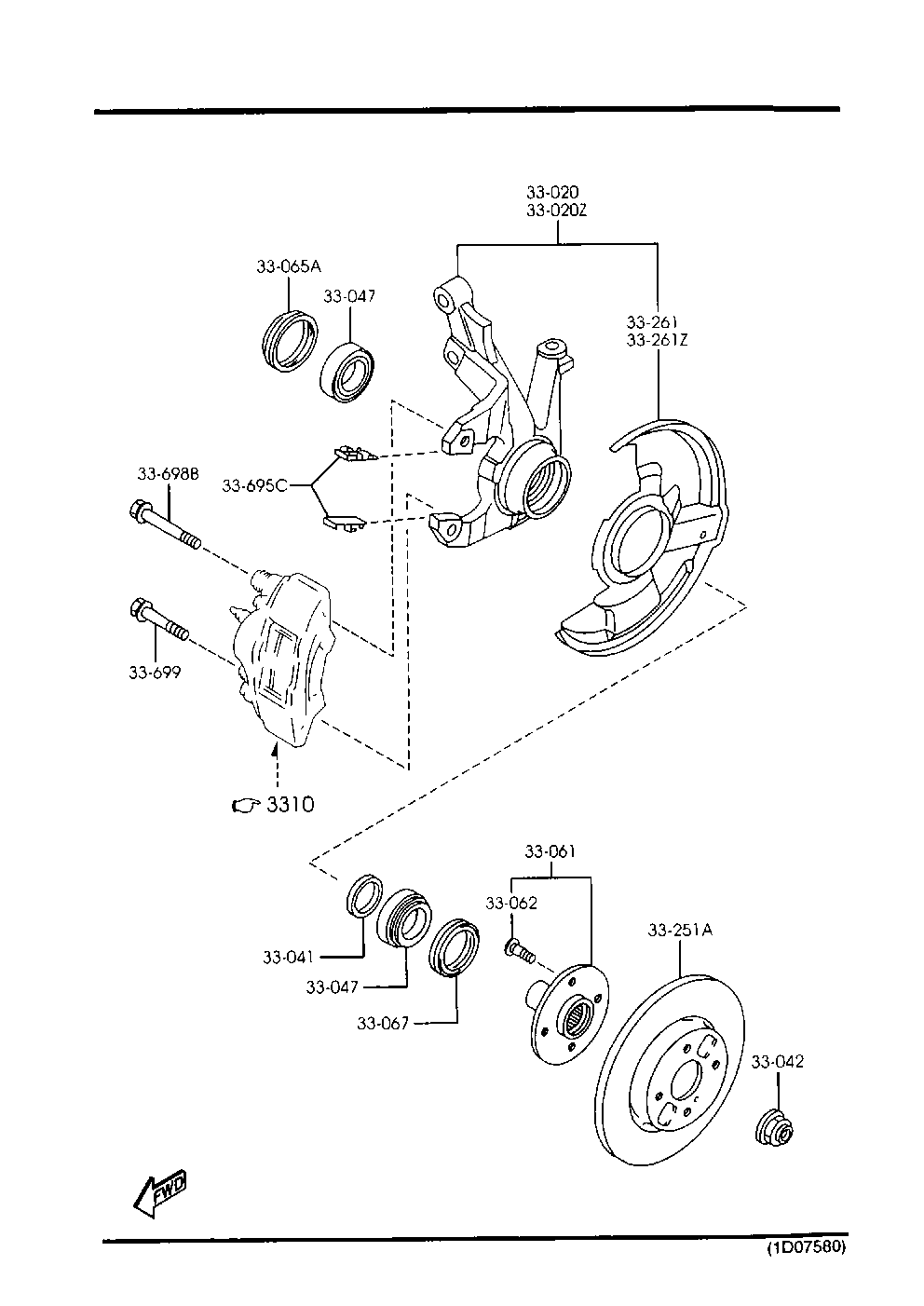 MAZDA B001-33-047 - Kit cuscinetto ruota autozon.pro