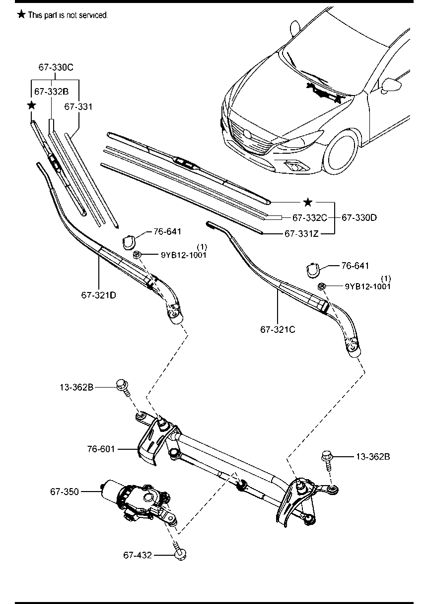 MAZDA BHS3-67-330 - Spazzola tergi autozon.pro