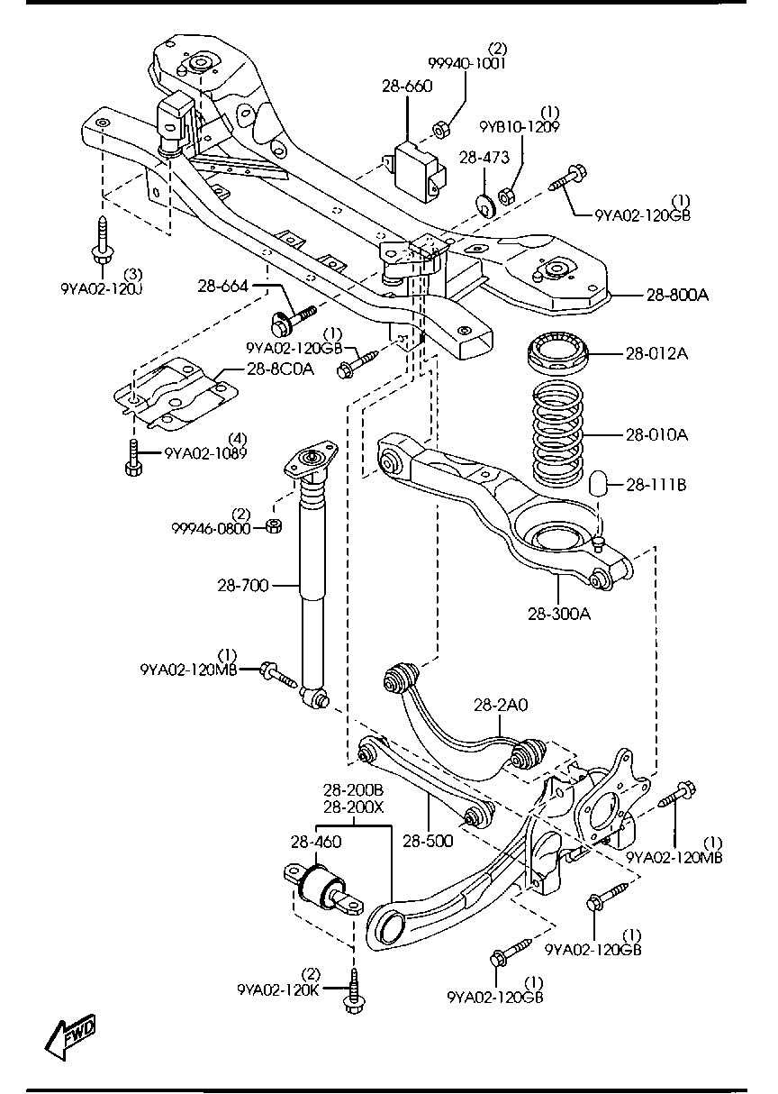 MAZDA C236-28-500A - Braccio oscillante, Sospensione ruota autozon.pro