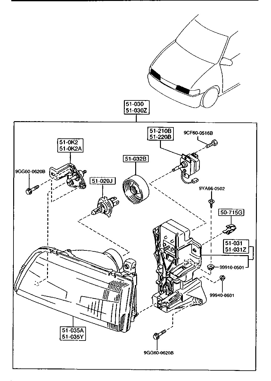 MAZDA 8BL8-51-040 - Faro principale autozon.pro