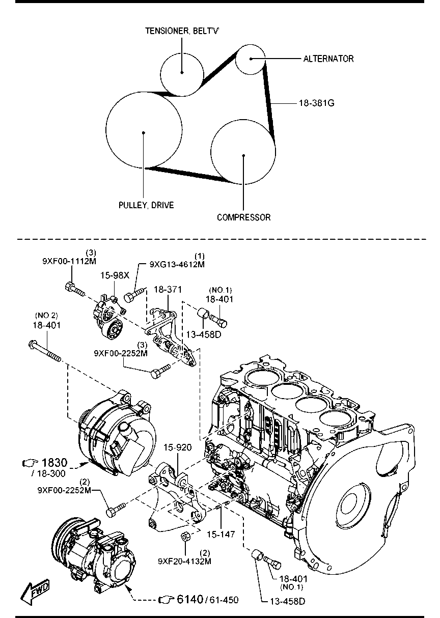 MAZDA Y650-15-980A - Tendicinghia, Cinghia Poly-V autozon.pro