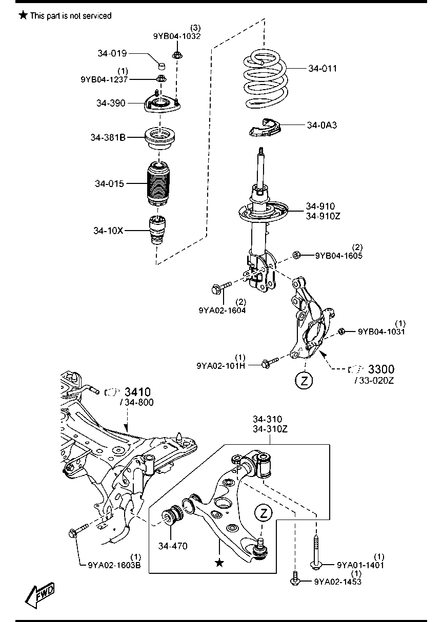 MAZDA GHP9 34 300A - Braccio oscillante, Sospensione ruota autozon.pro