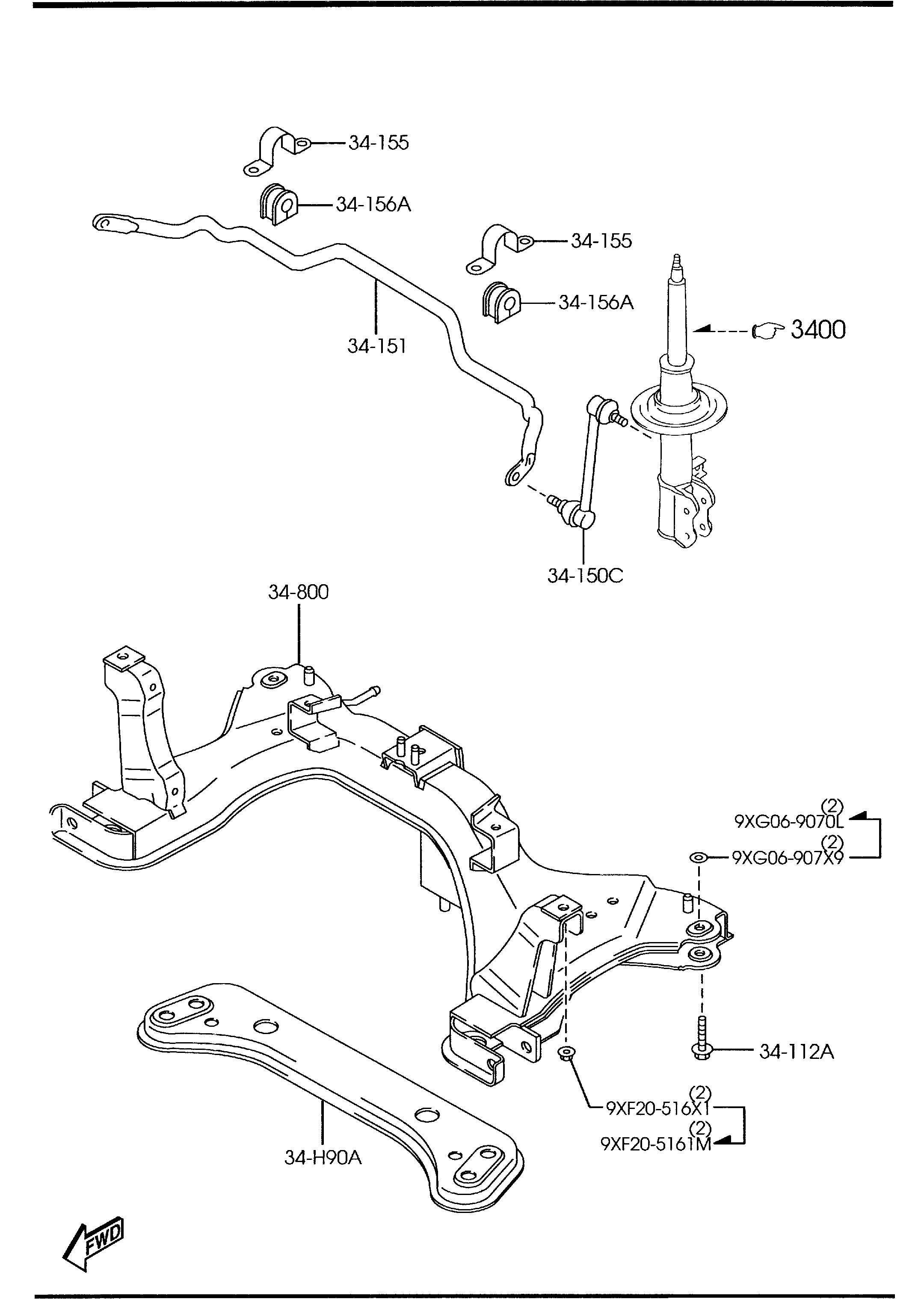 MAZDA ZZC0-34-150 - Asta / Puntone, Stabilizzatore autozon.pro