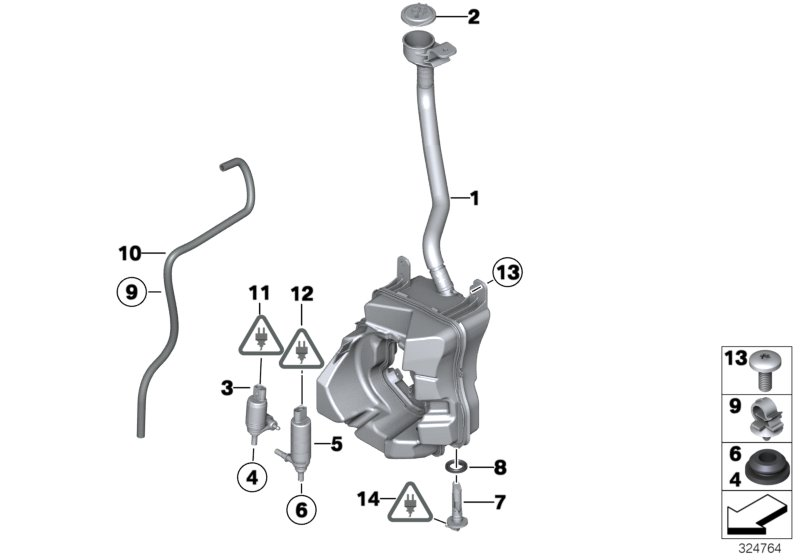 BMW 61672751744 - Pompa acqua lavaggio, Pulizia cristalli autozon.pro