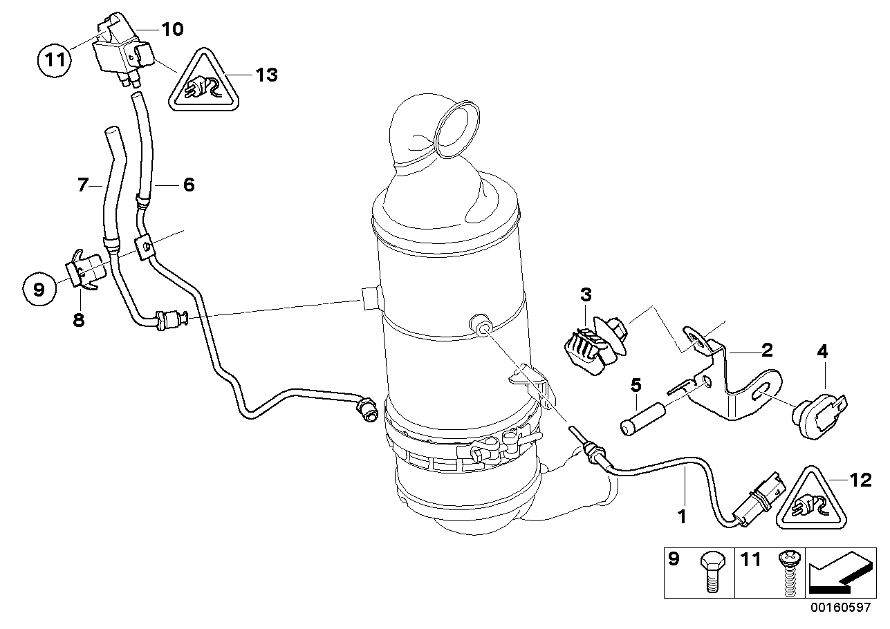 BMW 13 62 7 805 472 - Sensore, Pressione gas scarico autozon.pro