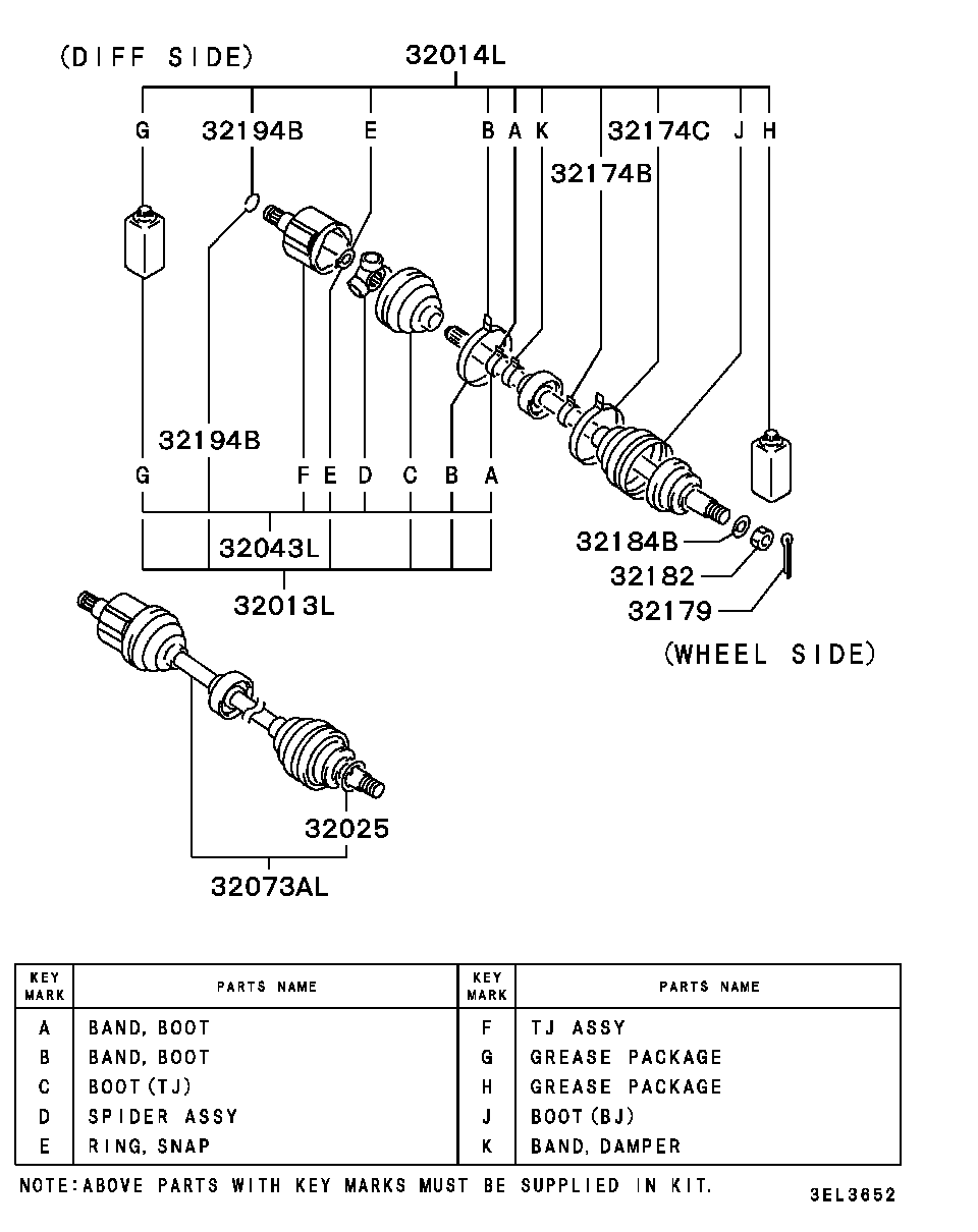 Mitsubishi MB936162 - Cuffia, Semiasse autozon.pro