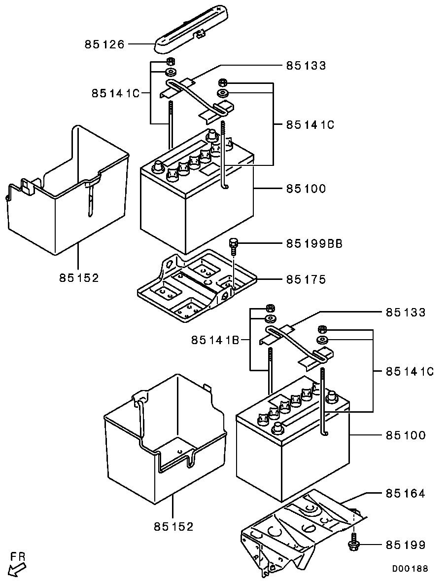 Mitsubishi 8201A035 - Batteria avviamento autozon.pro