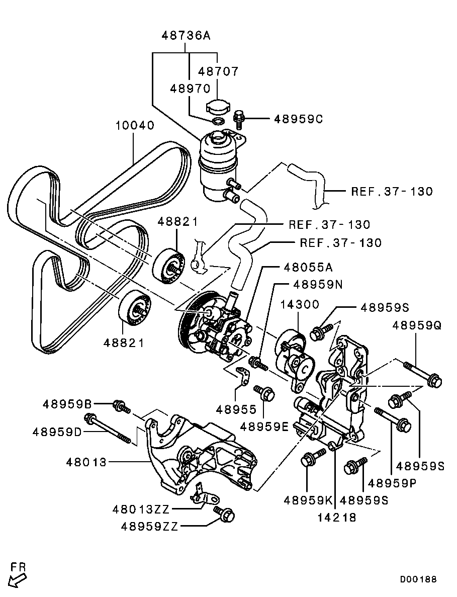 Mitsubishi 1345A060 - Galoppino / Guidacinghia, Cinghia Poly-V autozon.pro