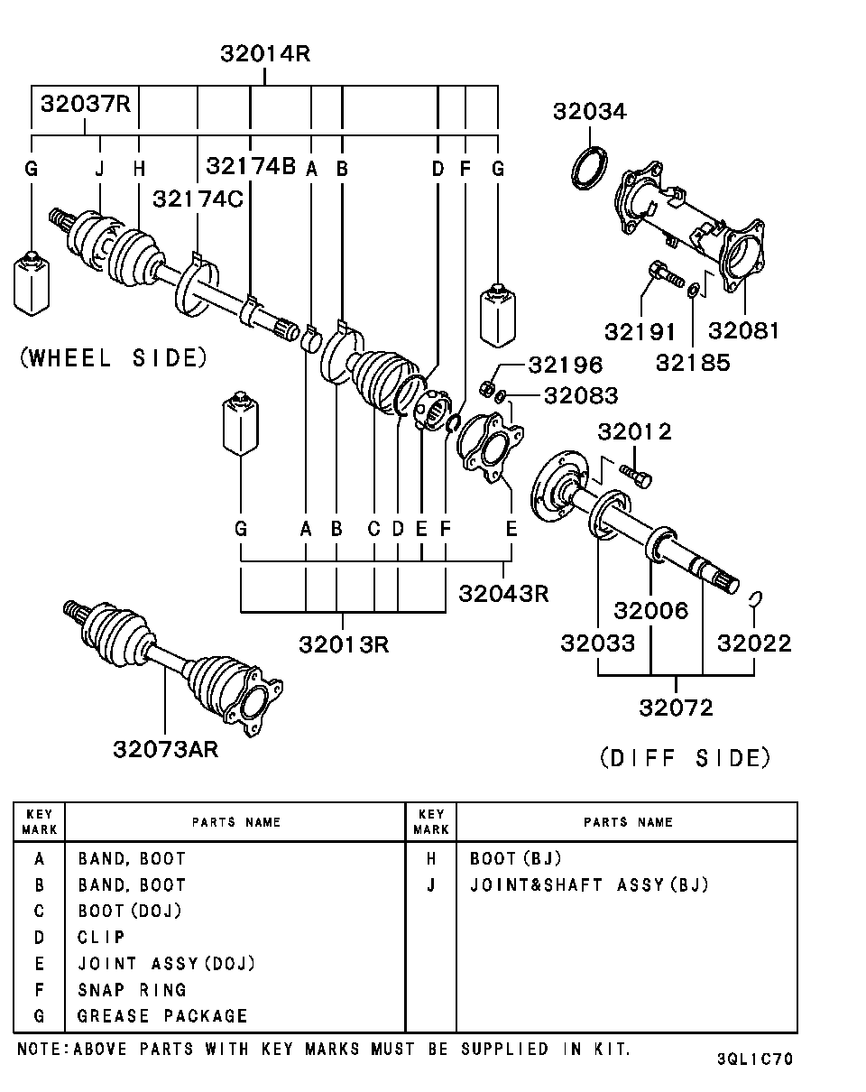 Mitsubishi MR331261 - Cuffia, Semiasse autozon.pro