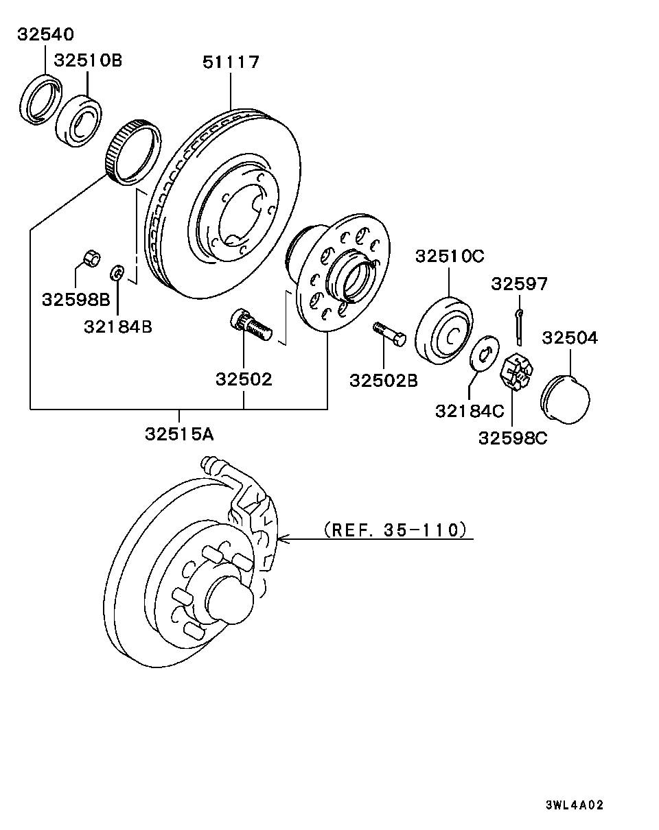 Mitsubishi MB633086 - Kit cuscinetto ruota autozon.pro