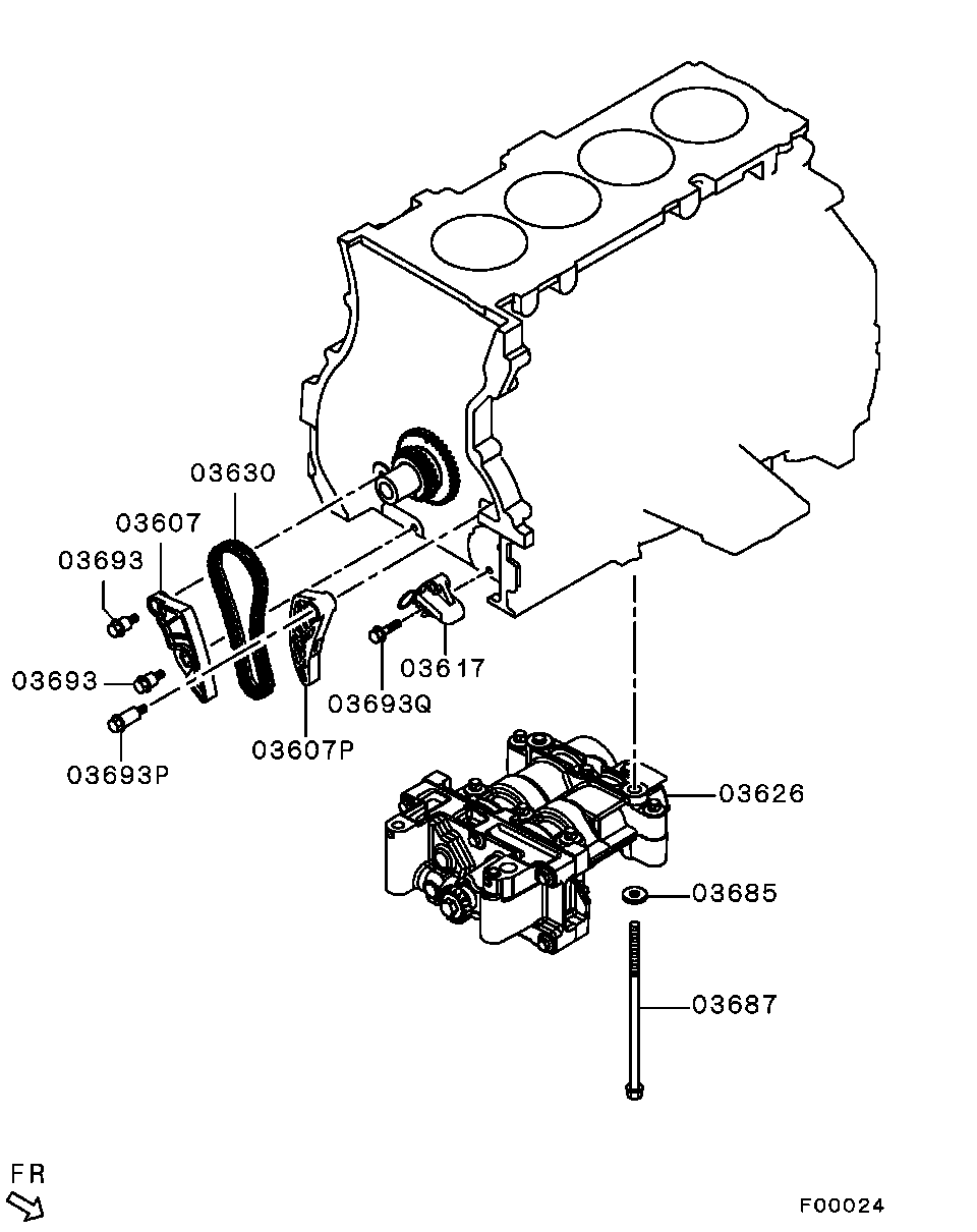 Mitsubishi 1140A034 - Kit catena distribuzione autozon.pro