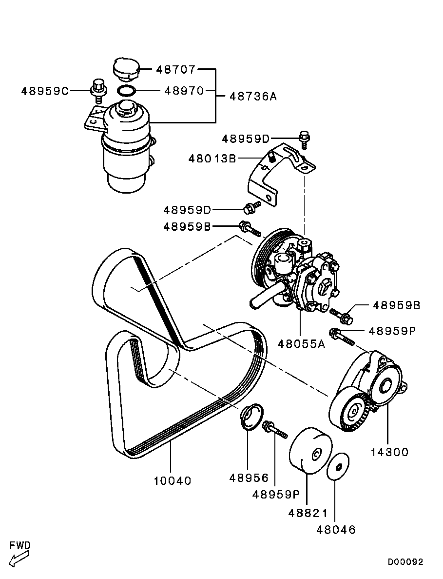 Mitsubishi 4451A020 - Cinghia Poly-V autozon.pro