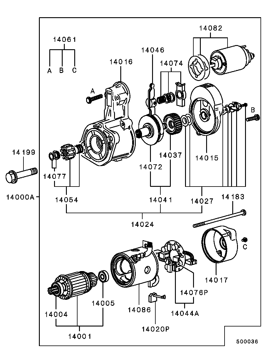 Mitsubishi MD 164978 - Motorino d'avviamento autozon.pro