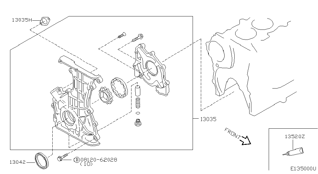 NISSAN 135102F200 - Paraolio, Albero a gomiti autozon.pro