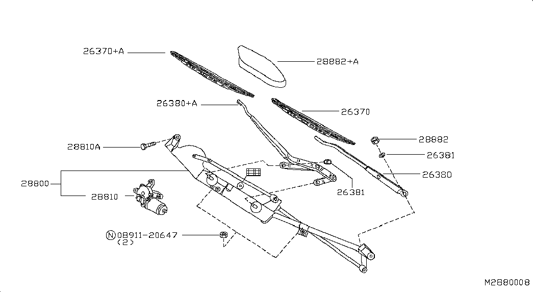 NISSAN 28890BU000 - Spazzola tergi autozon.pro