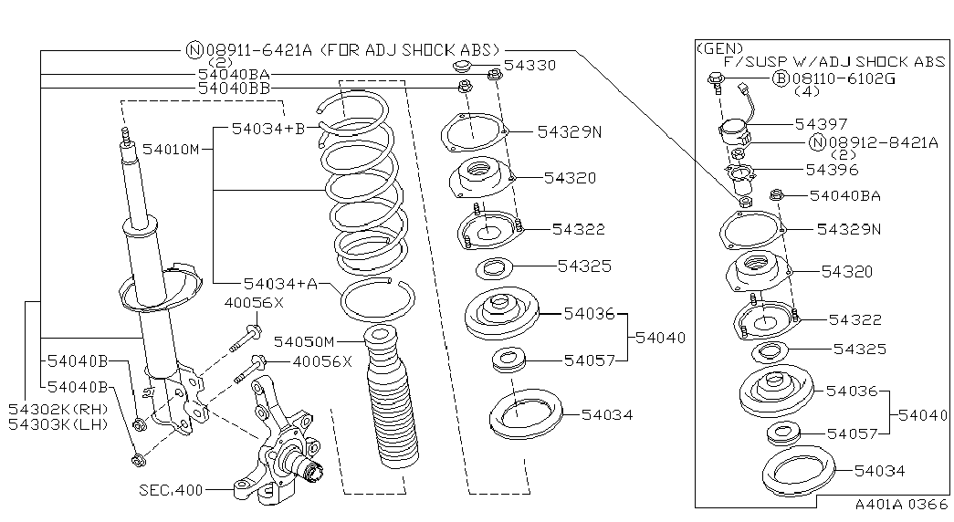 NISSAN 54325-0W000 - Cuscinetto volvente, Supporto ammortizz. a molla autozon.pro