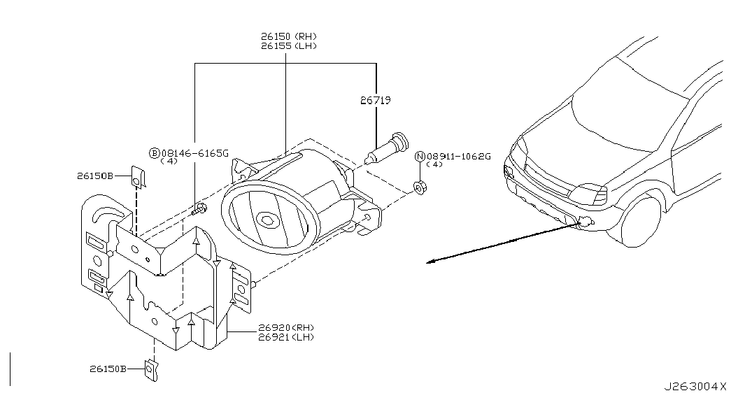 NISSAN 26155-89929 - Fendinebbia autozon.pro