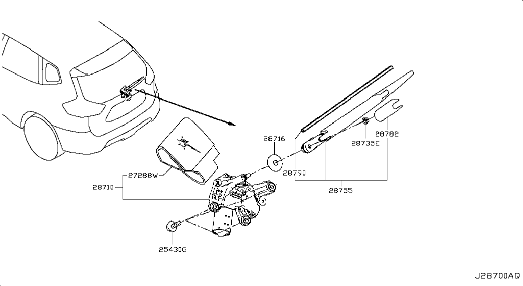 NISSAN 28790JE20A - Spazzola tergi autozon.pro