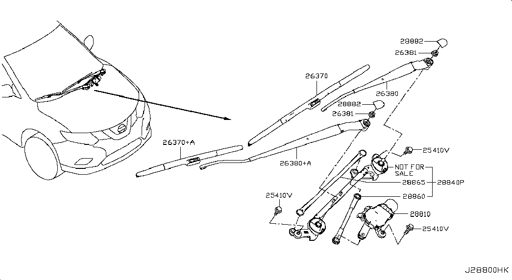 NISSAN 28890-4BA0C - Spazzola tergi autozon.pro