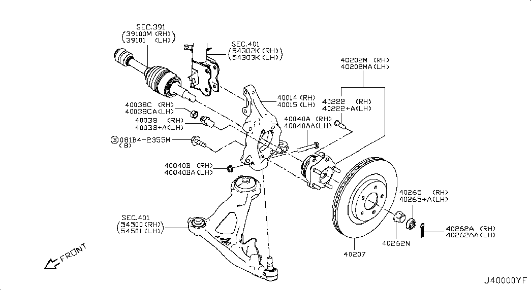 NISSAN 402023JK0B - Kit cuscinetto ruota autozon.pro