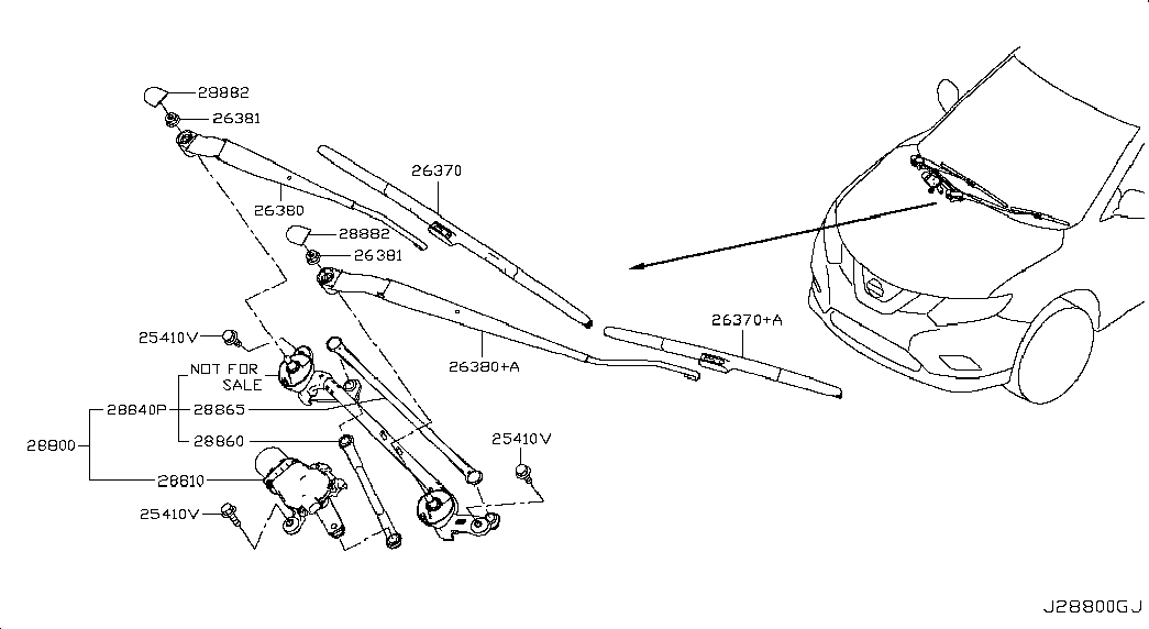 NISSAN 28890-4BG0C - Spazzola tergi autozon.pro