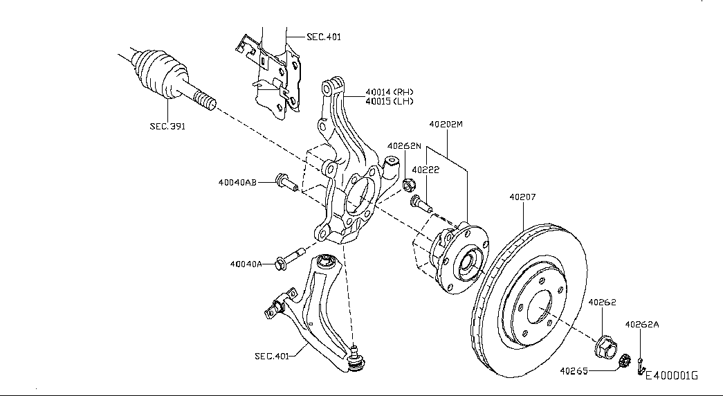 NISSAN 40202JG01B - Kit cuscinetto ruota autozon.pro