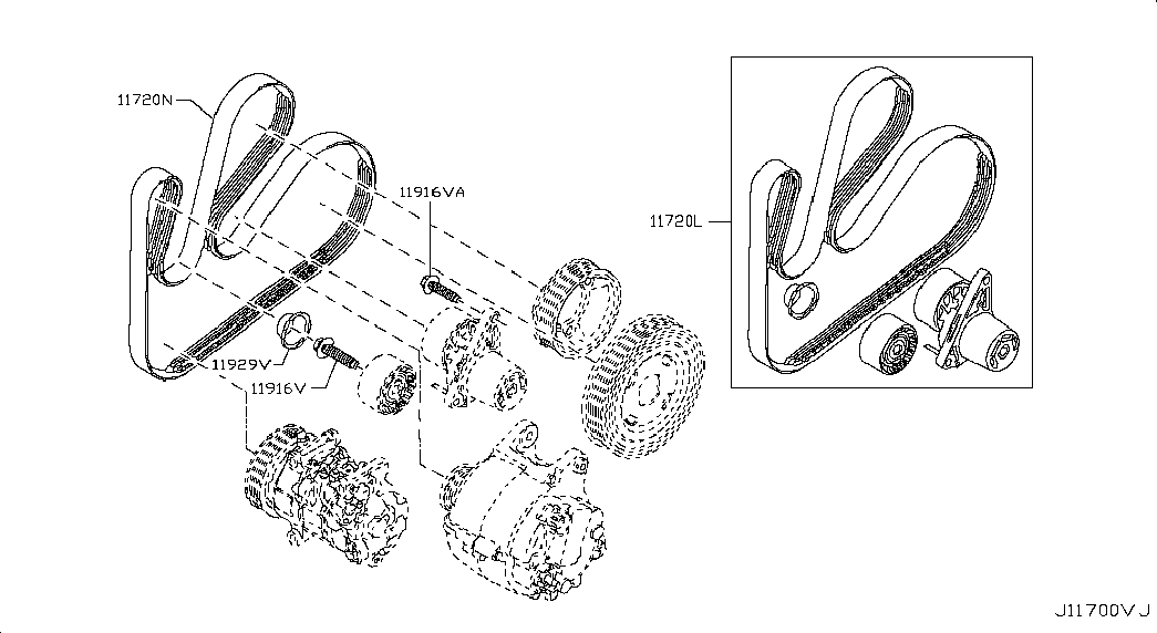 NISSAN 11720-00Q4A - Cinghia Poly-V autozon.pro