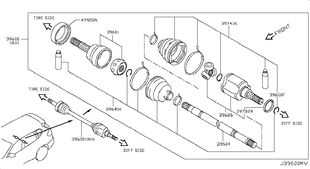 RENAULT 396001HC1C - Albero motore / Semiasse autozon.pro