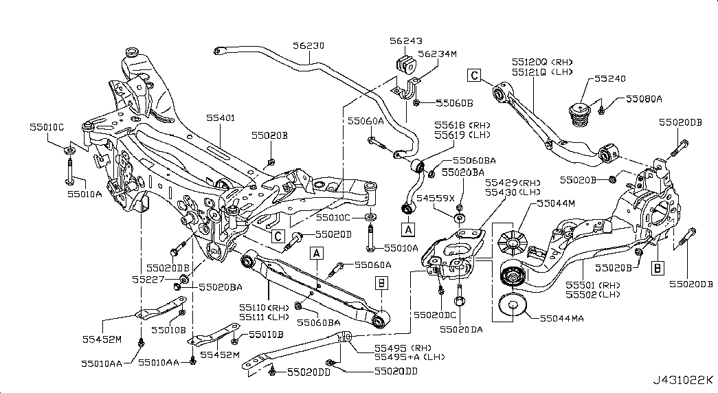 Opel 55111-JG00E - Braccio oscillante, Sospensione ruota autozon.pro