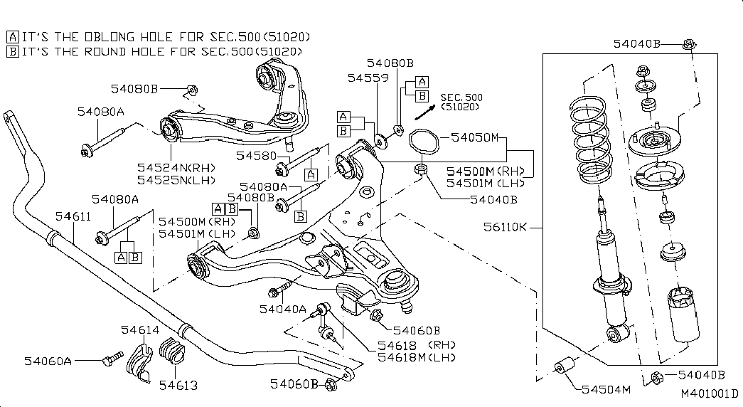 NISSAN 54500-EB30A - Braccio oscillante, Sospensione ruota autozon.pro