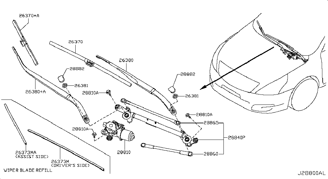 NISSAN 28890-JN00B - Spazzola tergi autozon.pro