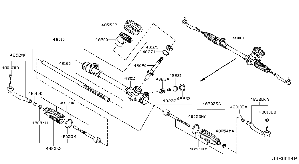 NISSAN D82031HA0A - Kit soffietto, Sterzo autozon.pro