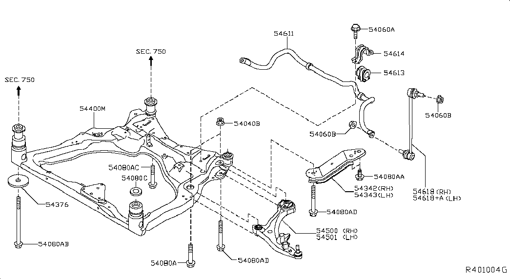 NISSAN 545013JA0B - Braccio oscillante, Sospensione ruota autozon.pro