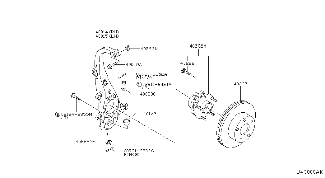 NISSAN 40202-EG000 - Kit cuscinetto ruota autozon.pro