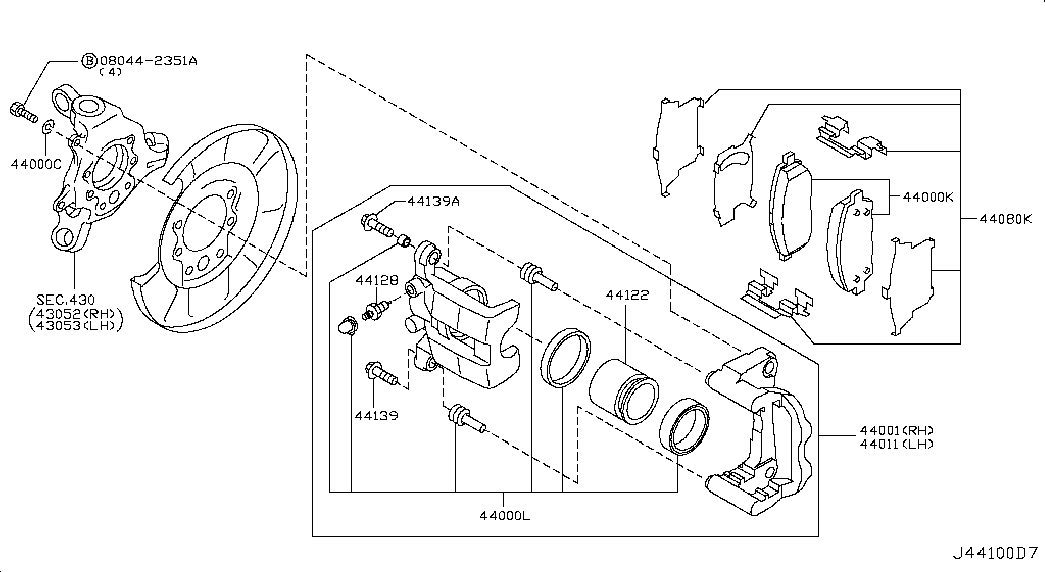 NISSAN 44120-AL525 - Kit riparazione, Pinza freno autozon.pro