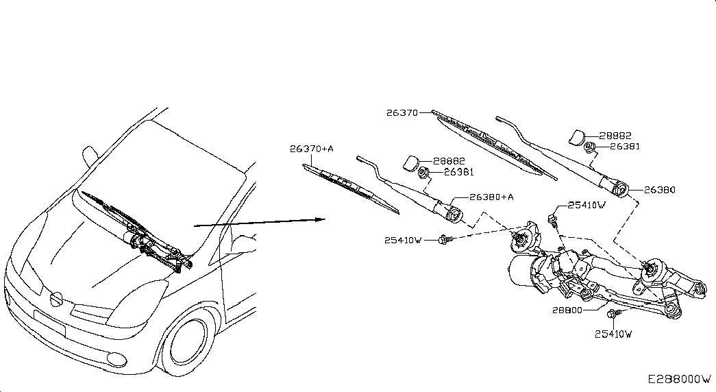 NISSAN 288909U100 - Spazzola tergi autozon.pro