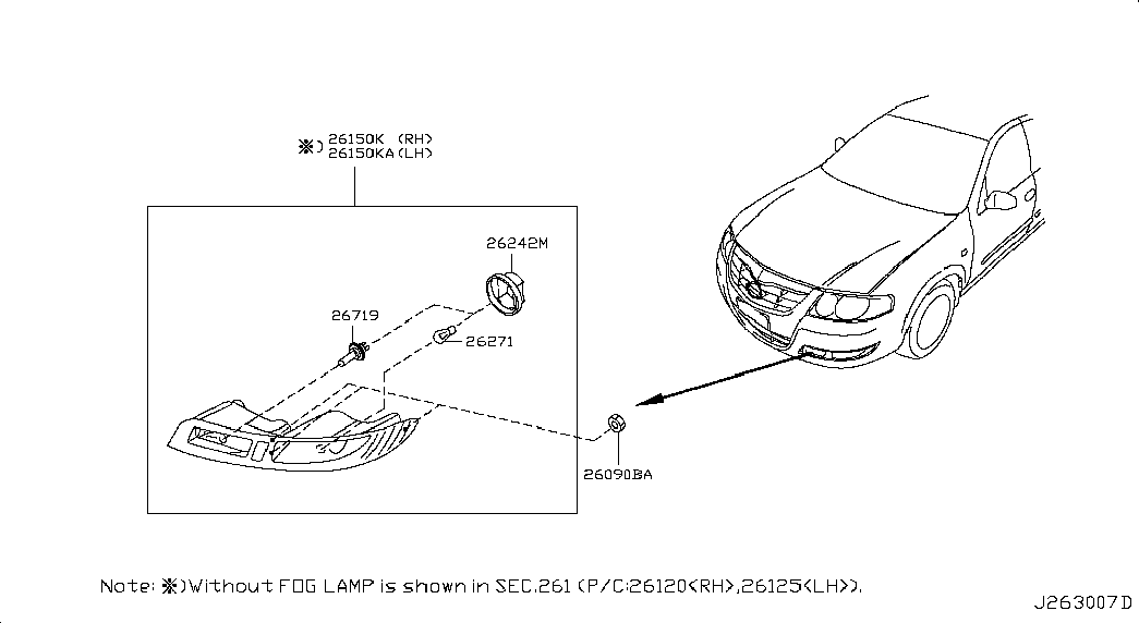 NISSAN 2761995F0A - Lampadina, Fendinebbia autozon.pro