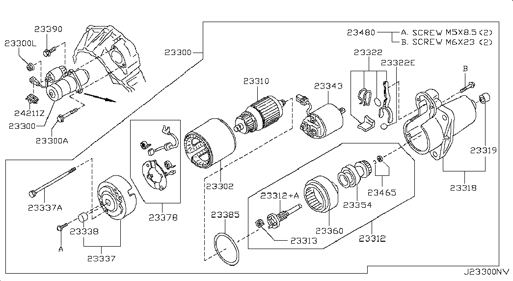 NISSAN 23378-8J110 - Spazzola in carbone, Motorino d'avviamento autozon.pro