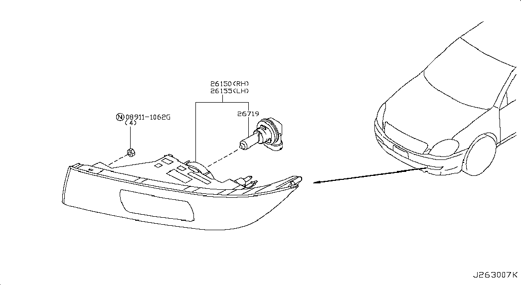 NISSAN 262968990B - Lampadina, Fendinebbia autozon.pro