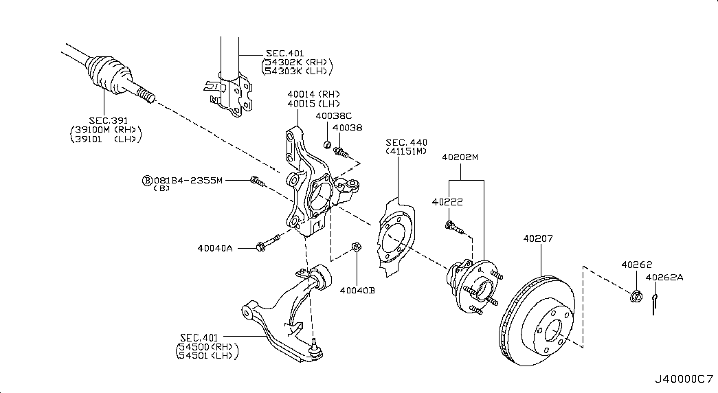 NISSAN 40202-CA010 - Kit cuscinetto ruota autozon.pro