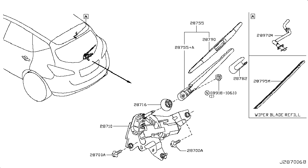 NISSAN 28795-CN00A - Spazzola tergi autozon.pro