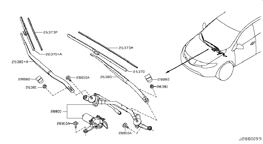 NISSAN 28895CB08C - Spazzola tergi autozon.pro