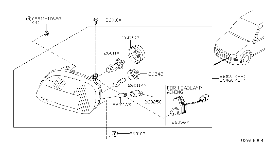 NISSAN 262945F005 - Lampadina, Fendinebbia autozon.pro