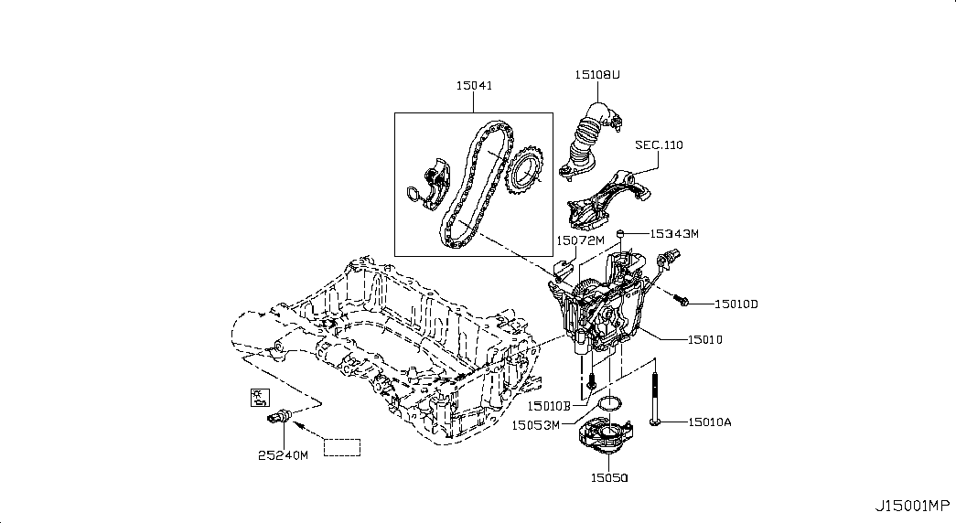 RENAULT 15041-00Q0D - Kit catene, Azionamento pompa olio autozon.pro