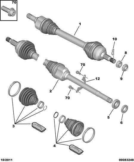 CITROËN 98 016 119 80 - Kit giunti, Semiasse autozon.pro