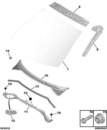 PEUGEOT 8105 76 - WINDSHIELD PANEL UPPER CROSSMB autozon.pro