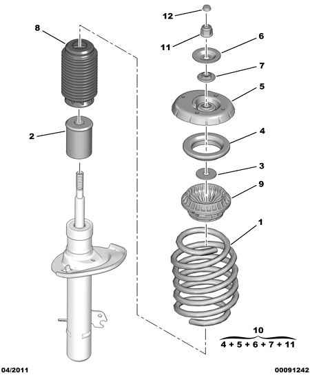 CITROËN 5038 H4 - Supporto ammortizzatore a molla autozon.pro