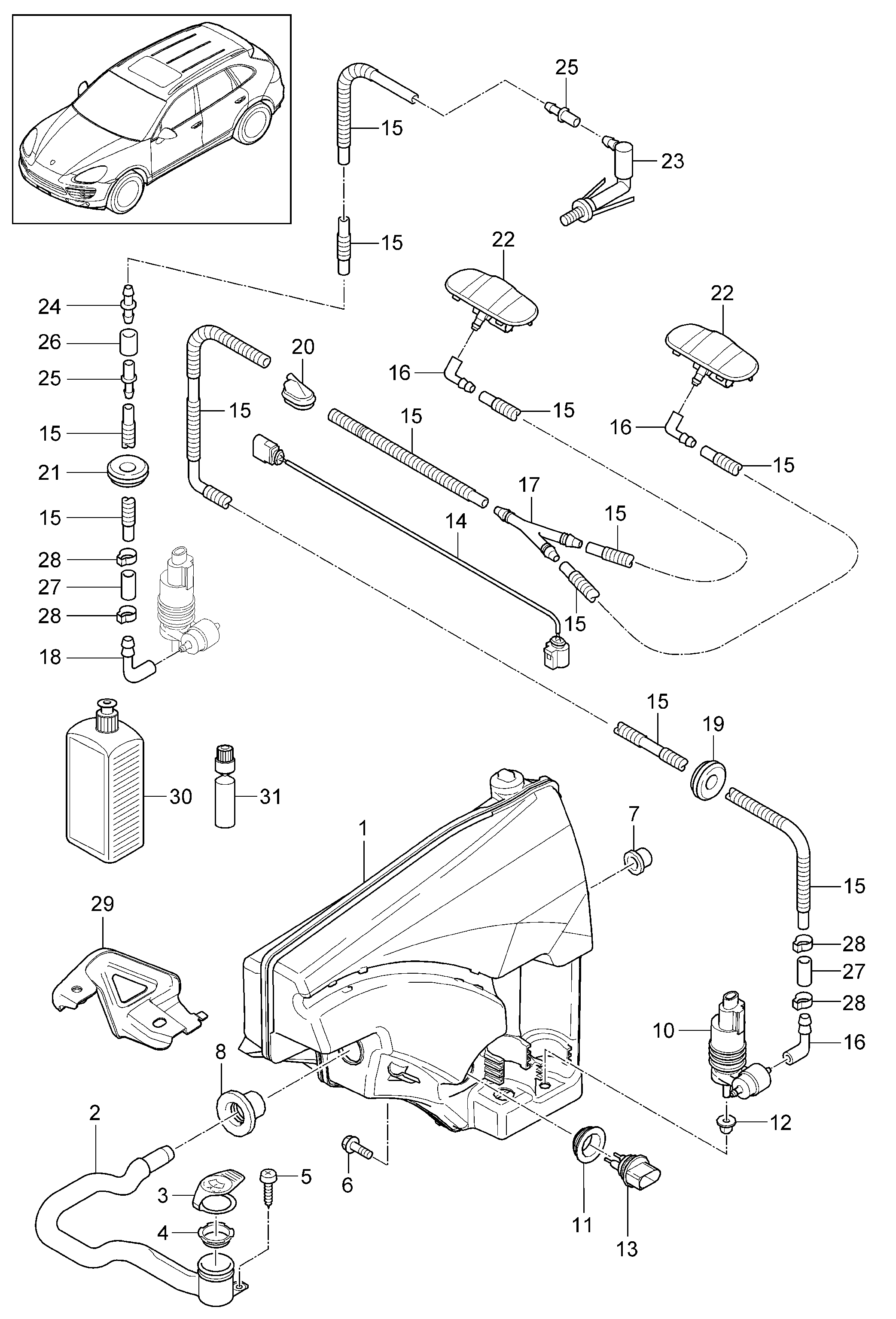 Porsche 955 628 105 00 - Sensore Livello acqua lavacristallo autozon.pro