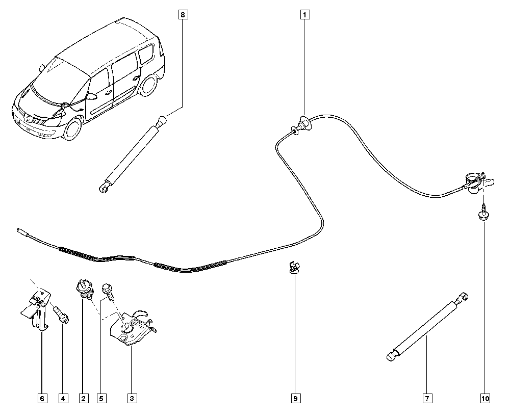 RENAULT 8200362400 - Ammortizzatore pneumatico, Cofano motore autozon.pro